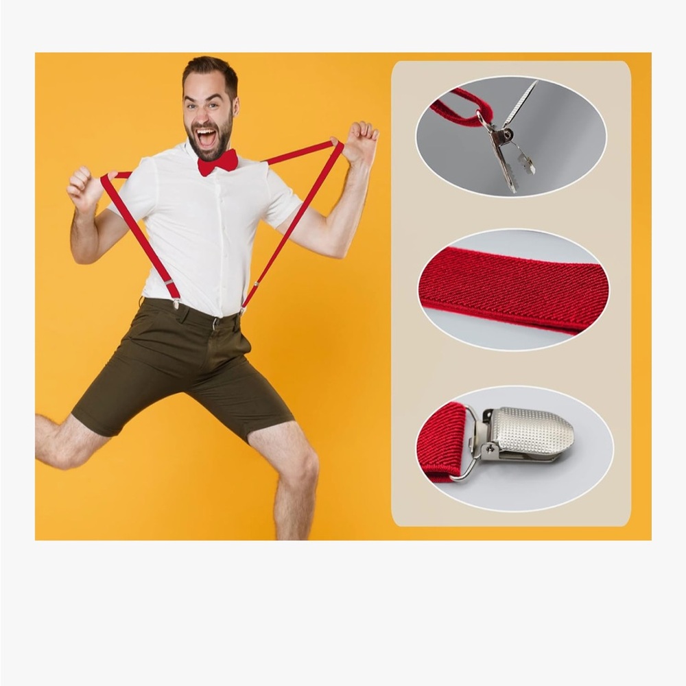 BOGO‼️Bright Red Suspenders Only